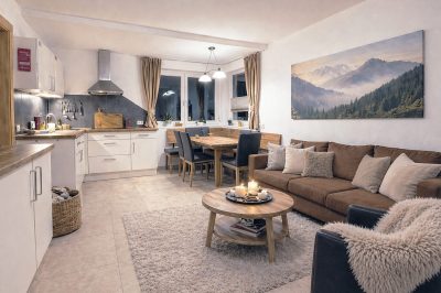 Wohnküche in den Lieblingsnest Apartments in Mayrhofen